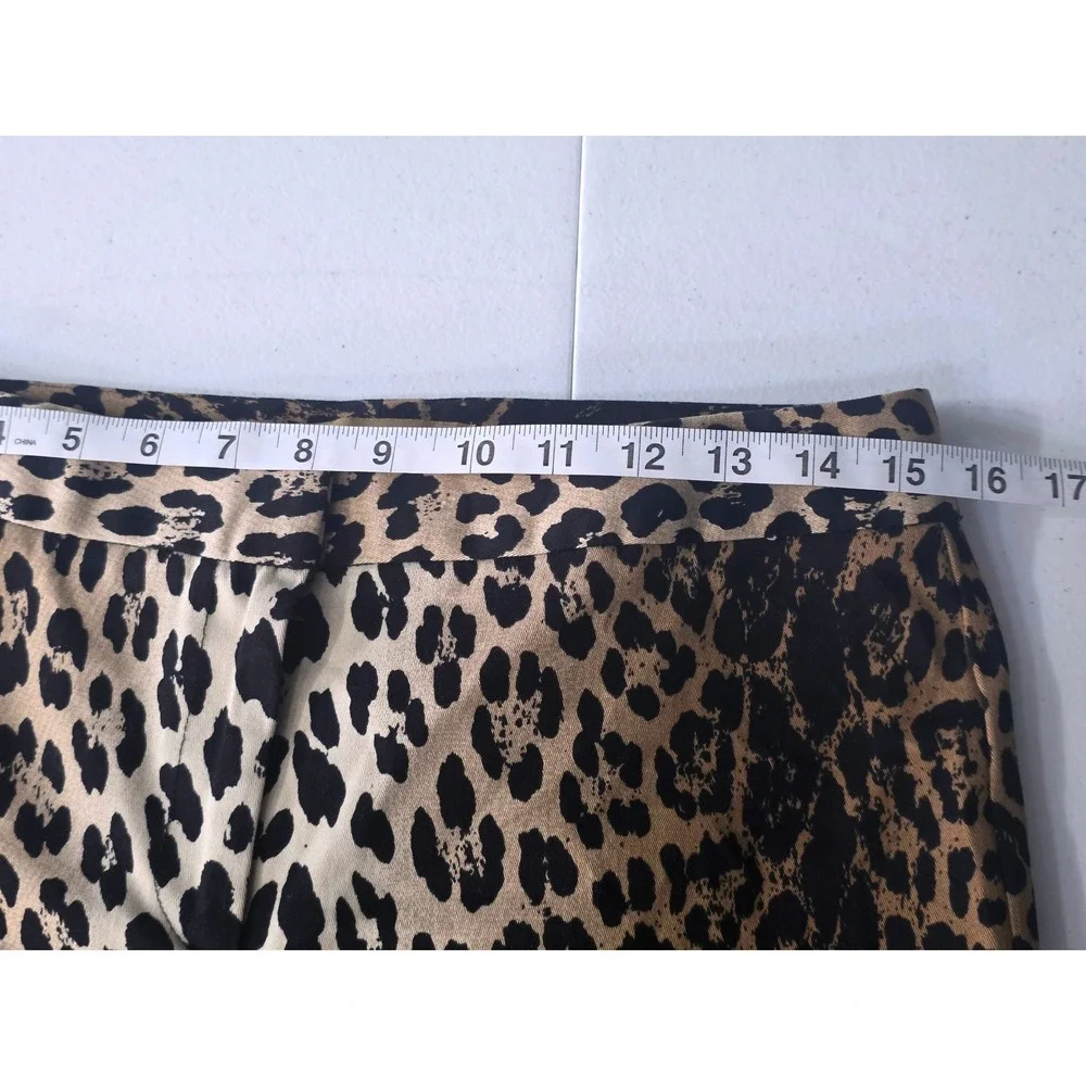 Peck & Peck Weekend Womens‎ Leopard Print Cropped Pants Brown Black Size 4